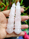 Rose Quartz carving of a traditional phurba - Carvings in gemstones and crystals - 4 inches and 55 gms