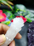 Rose Quartz carving of a traditional phurba - Carvings in gemstones and crystals - 4.5 inches and 45 gms