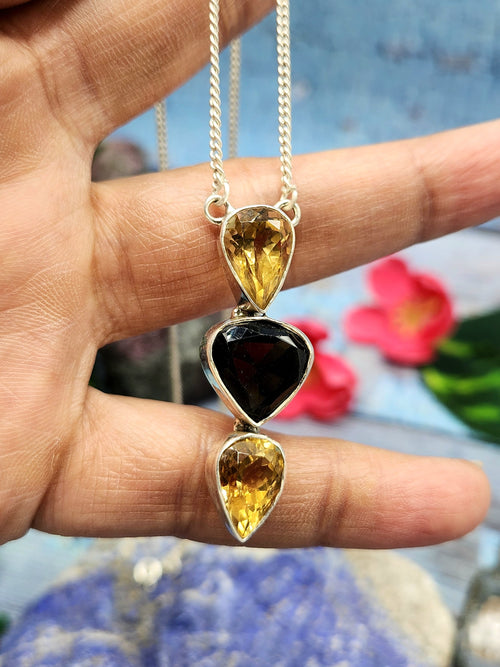 Stunning smokey citrine necklace in 925 sterling silver - gemstone/crystal jewelry | Mother's Day/engagement/anniversary/occasion gift