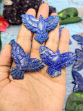 Stunning Handmade Carving of Phoenix/Eagle in Lapis Lazuli Stone - Symbol of Wisdom and Spiritual Awakening - 2 inches - ONE PIECE ONLY