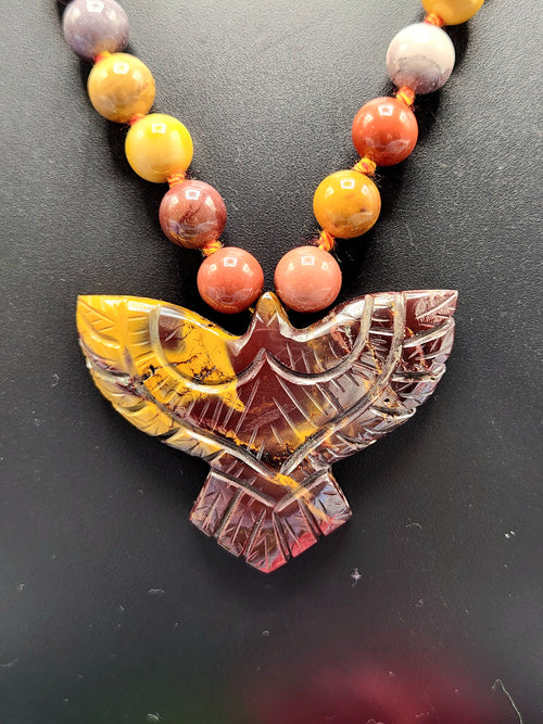 Spiritual Healing Handmade Mookaite Jasper Bead Mala with Mookaite Jasper Phoenix Pendant - Embrace Transformation and Renewal