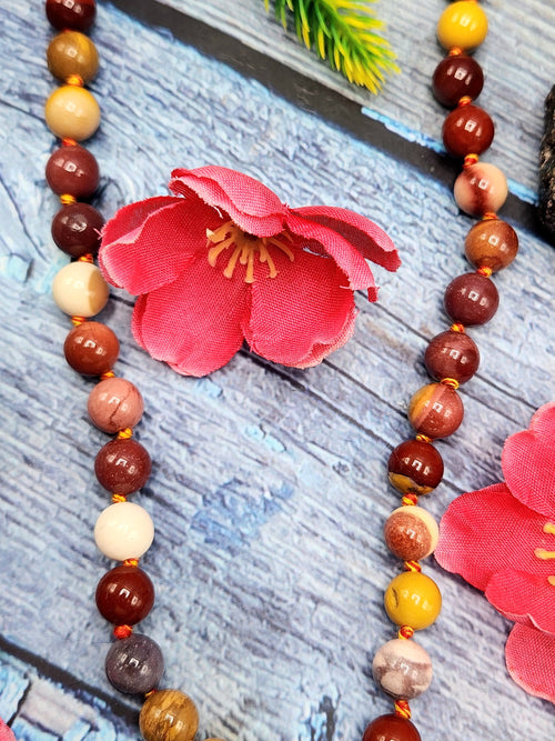 Spiritual Healing Handmade Mookaite Jasper Bead Mala with Mookaite Jasper Phoenix Pendant - Embrace Transformation and Renewal