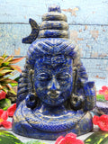 Lord Shiva Head in Lapis Lazuli Stone - Embrace the Power and Beauty of the Divine - 9.5 inches and 4.55 kgs