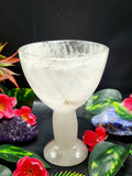 Beautiful gemstone martini glass in white quartz stone - ONLY 1 PIECE