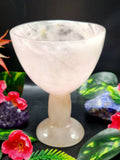 Beautiful gemstone martini glass in rose quartz stone - ONLY 1 PIECE