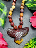 Mookaite Jasper Bead Mala Necklace in Sarafa and Phoenix Pendant - Symbolism and Craftsmanship