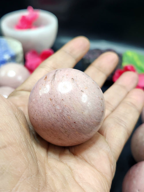 Pink Opal sphere/ball - Energy/Reiki/Crystal Healing - 1.5 inches (3.75 cms) diameter and 60 gms - ONE PIECE ONLY
