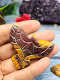 Exquisite Handmade Carving of Phoenix/Eagle in Mookaite Jasper Stone - Symbol of Transformation and Vitality - 2 inches - ONE PIECE ONLY