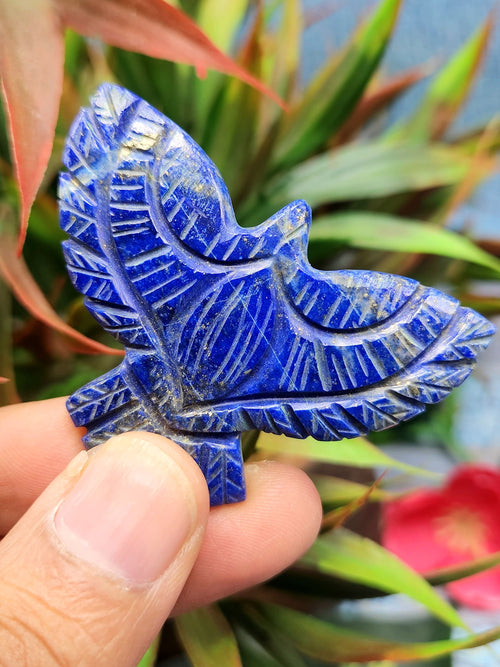 Stunning Handmade Carving of Phoenix/Eagle in Lapis Lazuli Stone - Symbol of Wisdom and Spiritual Awakening - 2 inches - ONE PIECE ONLY