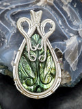 Labradorite Peacock Carving Wire Wrapped Pendant - A Mesmerizing Display of Elegance and Artistry
