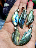 Labradorite Knife Pendant - Exquisite Elegance in Silver - ONE PIECE ONLY