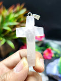 Rose Quartz Holy Cross Pendant - A Symbol of Love and Beauty