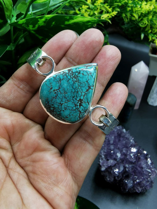 Turquoise Stone Bracelet made in 925 Sterling Silver, free size turquoise bracelet | gemstone jewelry | crystal jewelry | quartz - Shwasam