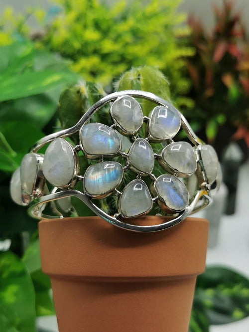 Rainbow Moonstone Bracelet jewelry made in 925 sterling silver | gemstone jewelry | crystal jewelry | bracelet for women - Shwasam