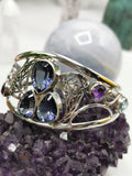 Beautiful Bracelet in Mystic, Amethyst and Blue Topaz stone made in 925 silver, free size | gemstone jewelry | crystal jewelry | quartz - Shwasam