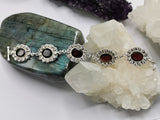 Garnet Bracelet embedded with cubic zircona stones made in 925 sterling silver | Christmas gift | Mothers Day | Anniversary Gift | Birthday Gift - Shwasam