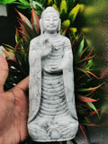 Howlite Stone carving of Siddartha, the Buddha - hand carved to perfection - Shwasam