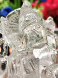 Clear Quartz carving of Ganesh, hand carved beauty - Shwasam