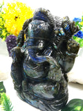 Labradorite Handmade Carving of Ganesh - Shwasam