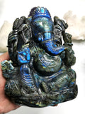 Labradorite Handmade Carving of Ganesh - Shwasam