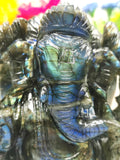 Labradorite Handmade Carving of Ganesh - Shwasam