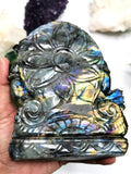 Labradorite Handmade Carving of Ganesh - Shwasam