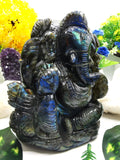 Labradorite Handmade Carving of Ganesh - Shwasam
