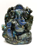 Labradorite Handmade Carving of Ganesh - Shwasam