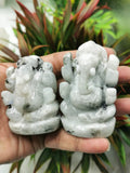 Rainbow moonstone Handmade Carving of Ganesh - Lord Ganesha Idol | Figurine in Crystals and Gemstones - 3 inches and 150 gms - Shwasam
