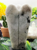 Rainbow Moonstone Angel figurine - Crystal Healing / Reiki / Chakra - 6 inches and 540 gms (1.19 lb) - Shwasam