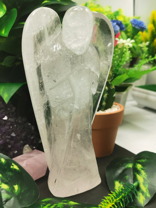Clear Quartz Angel figurine - Spathik / Crystal Healing - 6 inches and 825 gms