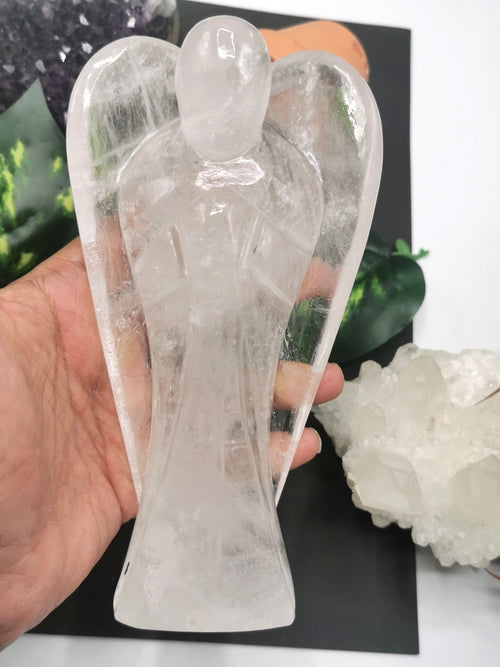 Clear Quartz Angel figurine - Spathik / Crystal Healing - 6 inches and 825 gms