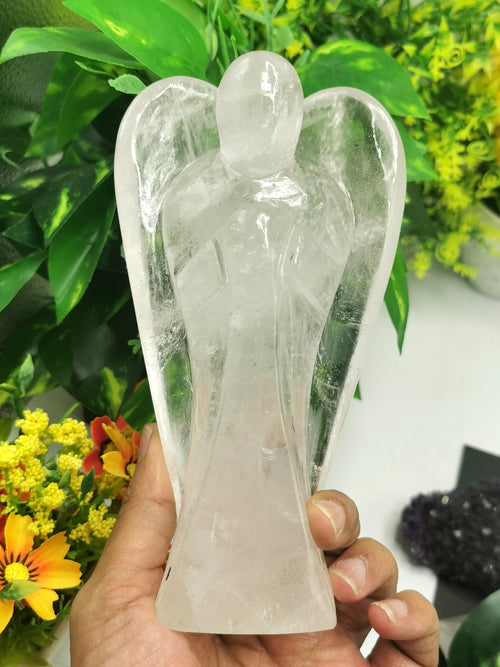 Clear Quartz Angel figurine - Spathik / Crystal Healing - 6 inches and 825 gms