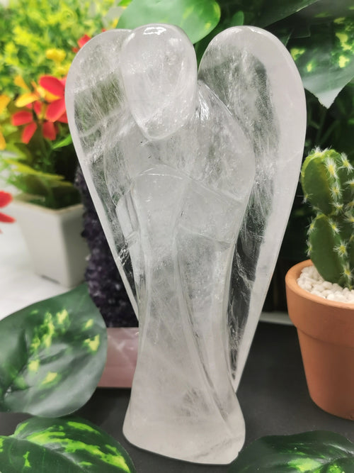 Clear Quartz Angel figurine - Spathik / Crystal Healing - 6 inches and 825 gms