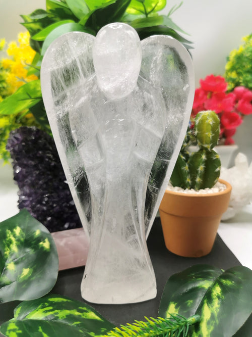 Clear Quartz Angel figurine - Spathik / Crystal Healing - 6 inches and 825 gms