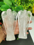Clear Quartz Angel figurine - Spathik / Crystal Healing / Reiki / Chakra - 6 inches and 625 gms
