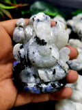 Moonstone Ganesh statue carving - Lord Ganesha Idol | Figurine in Crystals and Gemstones - 165 gms