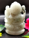 Moonstone Ganesh statue carving - Lord Ganesha Idol | Figurine in Crystals and Gemstones - 165 gms | ONE PEICE ONLY
