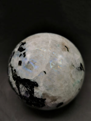 Moonstone sphere/ball - handmade carvings - energy/chakra/reiki - 2 inch dia - ONE PIECE ONLY - Shwasam