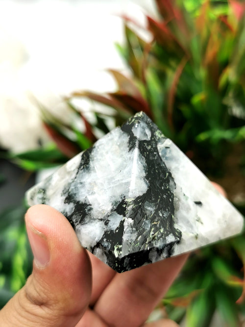 Moonstone Pyramid - Energy/Reiki/Crystal Healing - 105 gms - ONE PIECE ONLY - Shwasam