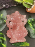 Lakshmi statue / idol handcarved in Rose Quartz stone