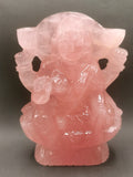 Lakshmi statue / idol handcarved in Rose Quartz stone