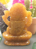 Goddess Lakshmi carving in Yellow Aventurine stone