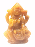 Yellow Aventurine stone carving of Goddess Lakshmi by Shwasam Crystals