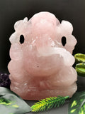 Rose Quartz stone carving of Ganesh