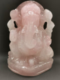 Ganesh carving in natural Rose Quartz