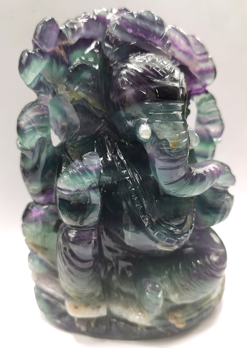 Multicolor Fluorite Handmade Carving of Ganesh
