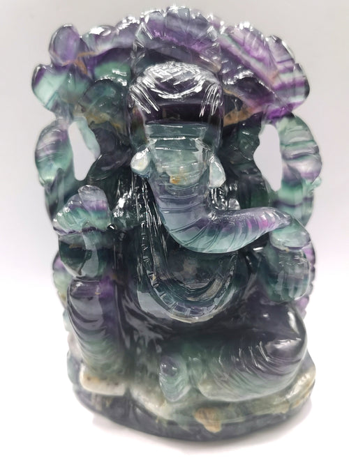 Multicolor Fluorite Handmade Carving of Ganesh