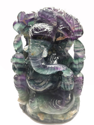 Multicolor Fluorite Handmade Carving of Ganesh