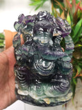 Multicolor Fluorite Handmade Carving of Ganesh
